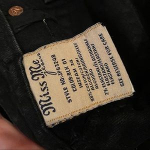 Black miss me boot cut black jeans